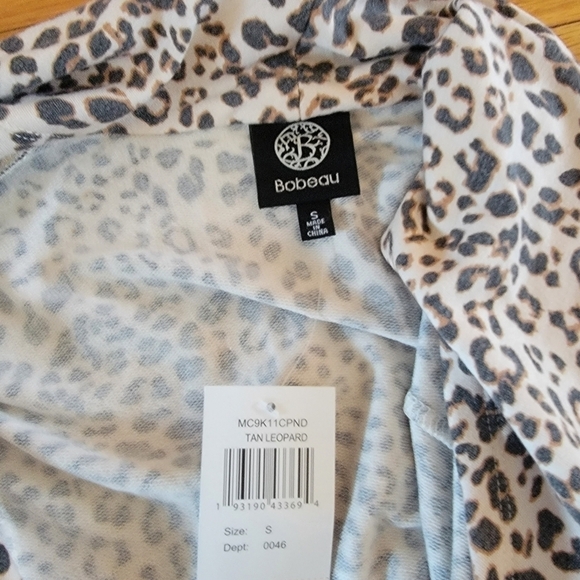 NWT Bobeau Leopard Print Open-front Cardigan S - Picture 4 of 8